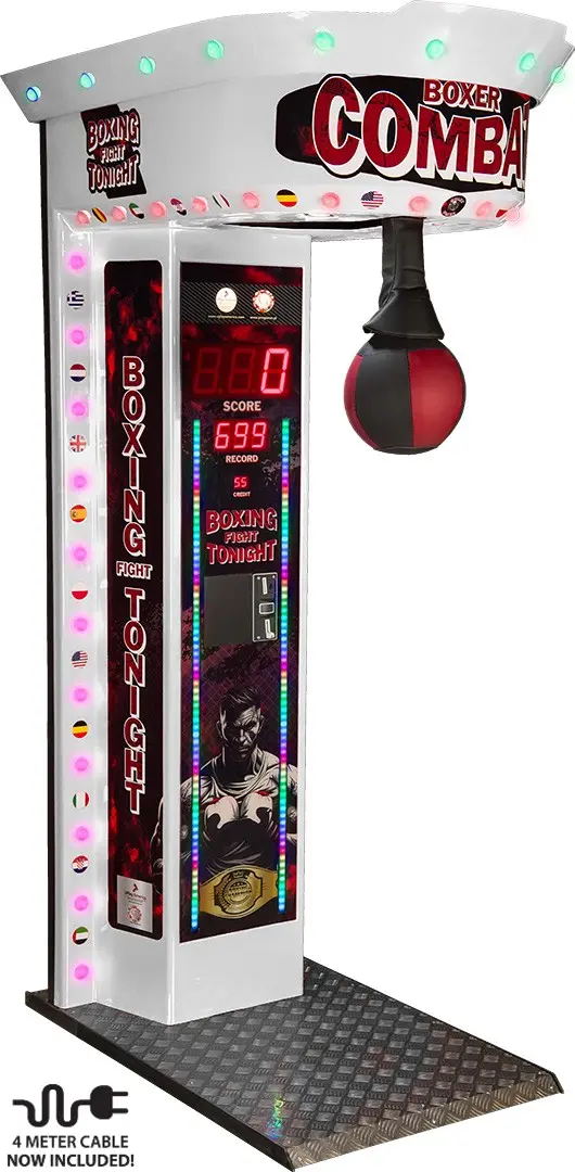 Boxer Combat white cabinet – boxing arcade machine for high-traffic venues