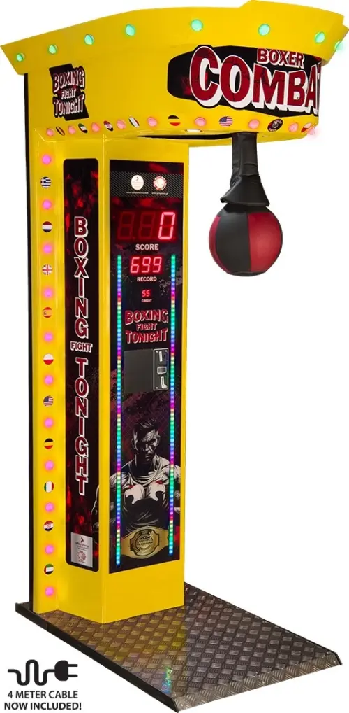Boxer Combat yellow cabinet – commercial boxing arcade machine