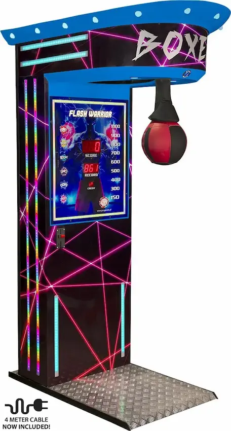 Boxer Flash blue cabinet – arcade punching machine with LED lights