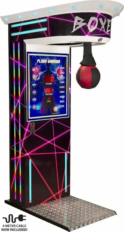 Boxer Flash white cabinet – coin-operated punching machine arcade
