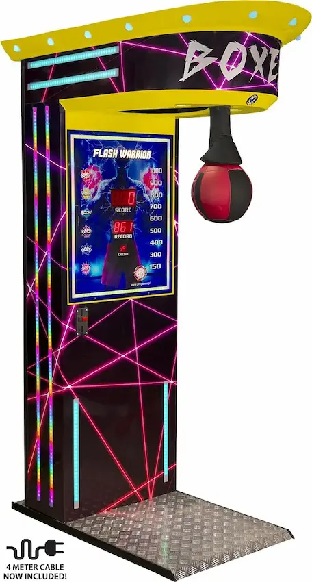 Boxer Flash yellow cabinet – LED punching machine for arcades