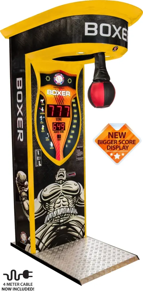 Yellow color option of the commercial coin operated strength testing machine for high visibility