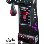 Commercial arcade boxing machine with double hit punching system