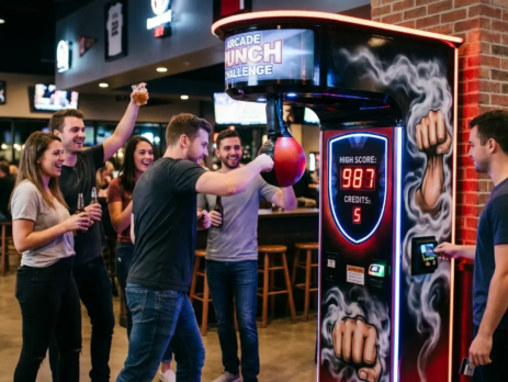 Premium European-built boxing arcade machine installed in a high-traffic commercial venue to maximize arcade profit and long-term investment ROI.