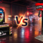 Kicker machine vs boxer machine – Uplay America kicker and boxer arcade machines side by side